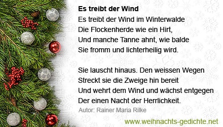 Es treibt der Wind von Rainer Maria Rilke